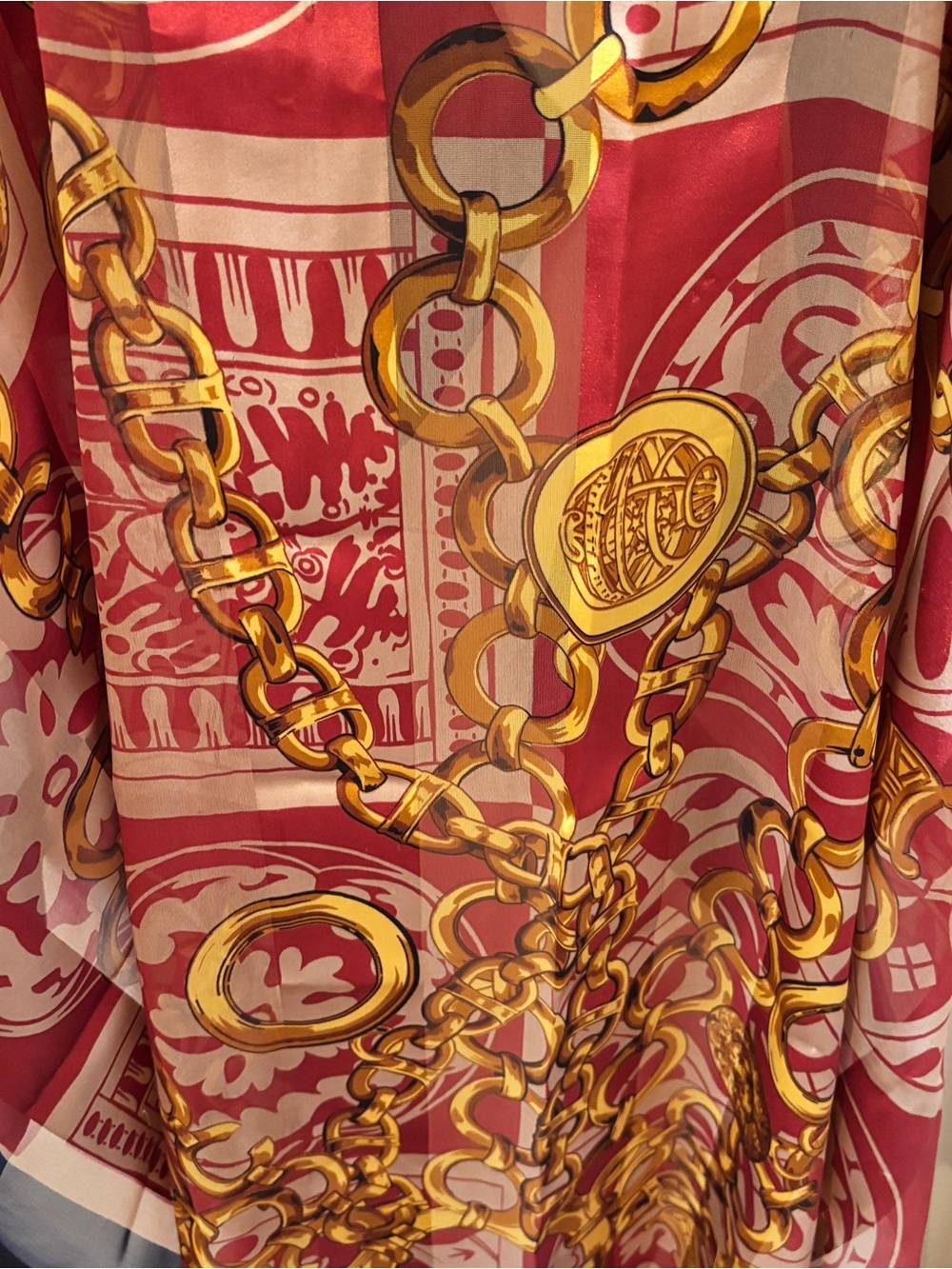 Vintage Chain Print Scarf - Picture 5 of 10